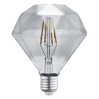 4W LED diamond shape filament lamp - smoked glass