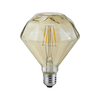 4W LED diamond shape filament lamp - amber glass