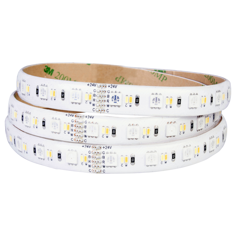 24v 19.2W IP65 RGB + CCT 120 LED's per metre tape