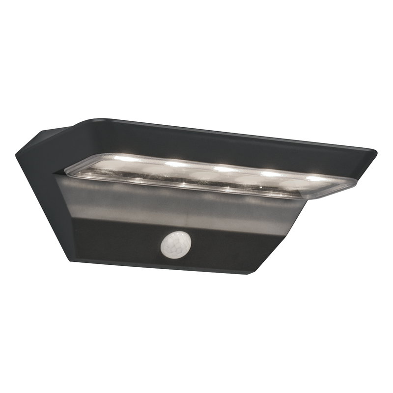 Mendoza LED solar wall light with built in PIR