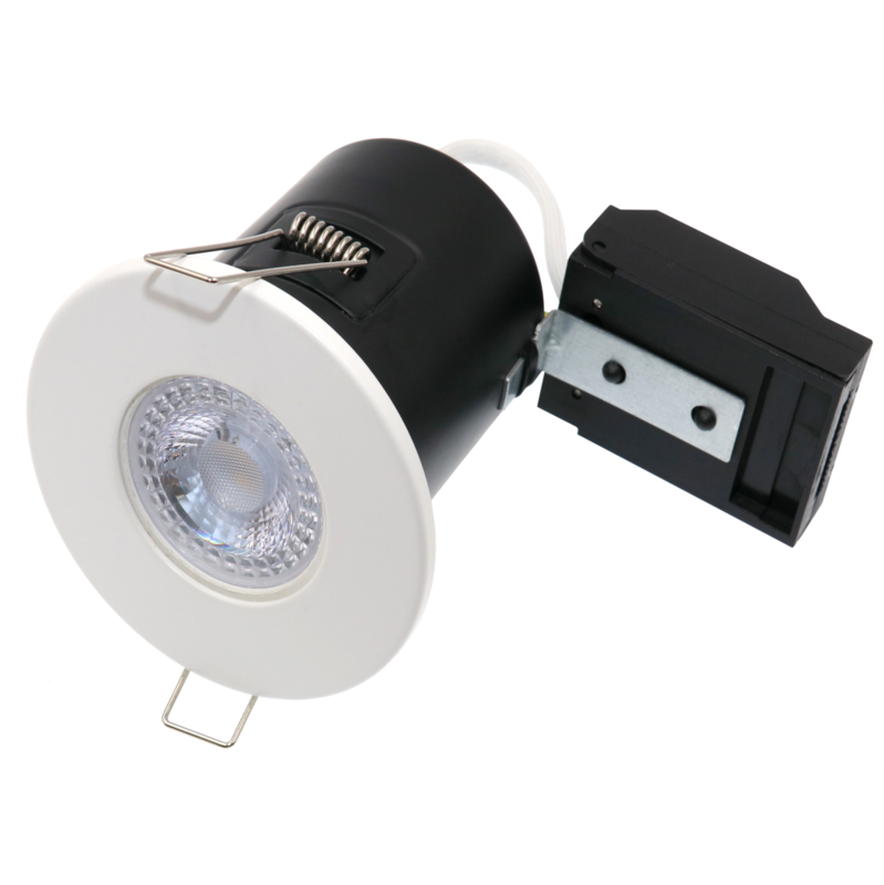 White slim bezel fixed fire rated downlight