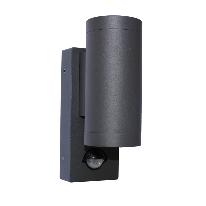 LED up & down wall light with PIR anthracite finish -3000k
