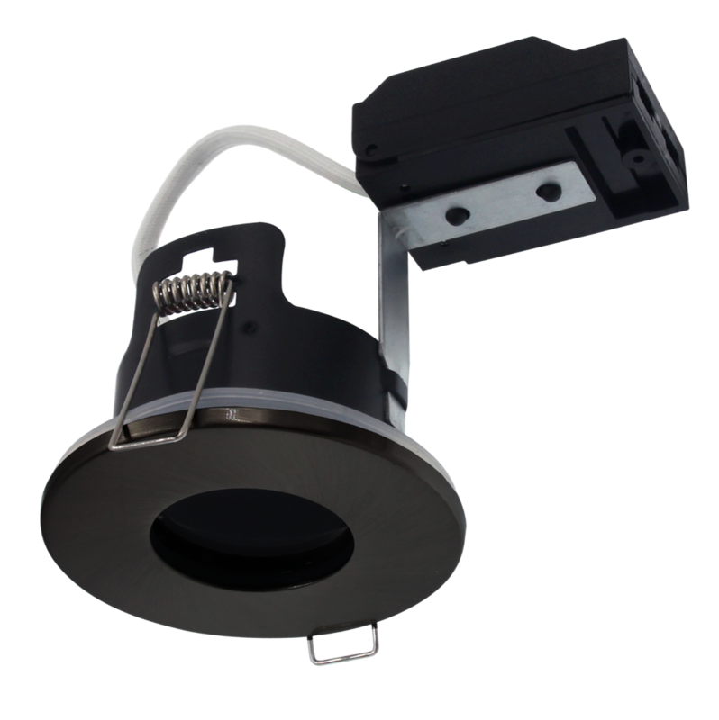 Black open back IP65 fire rated downlight