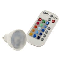 GU10 5W RGB+warm white LED lamp with IR remote control