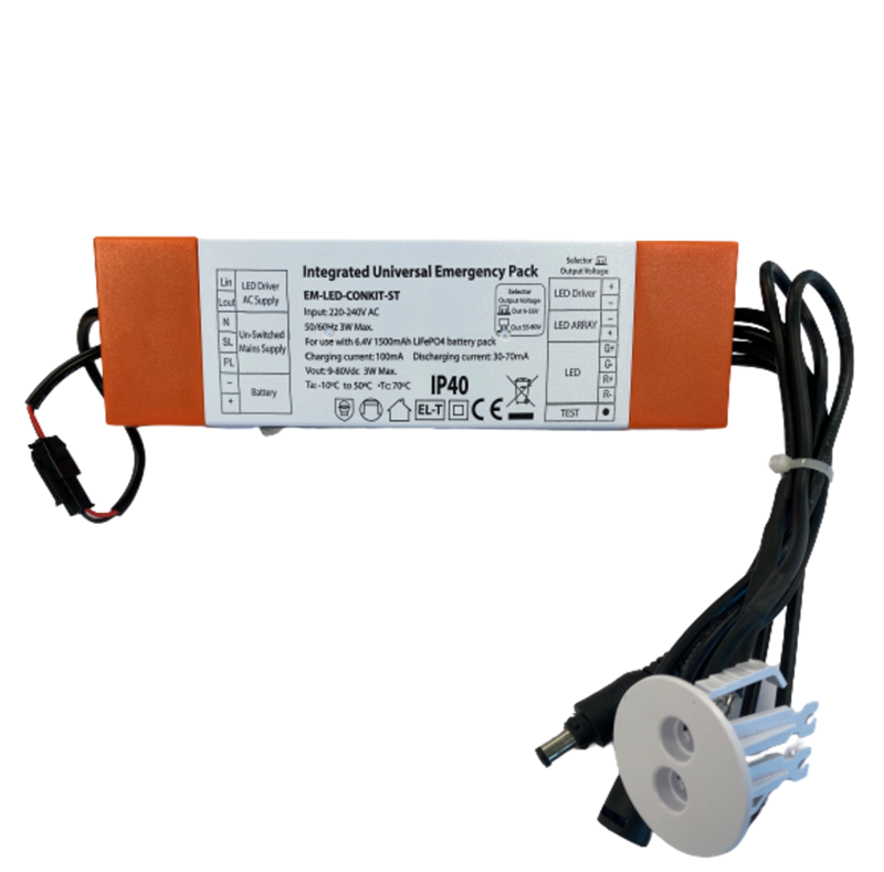 Self-test emergency conversion pack for LED products